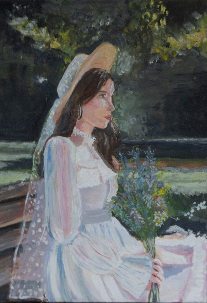 Kobieta w parku obraz