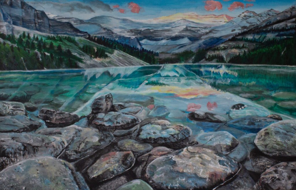 Jezioro w górach obraz