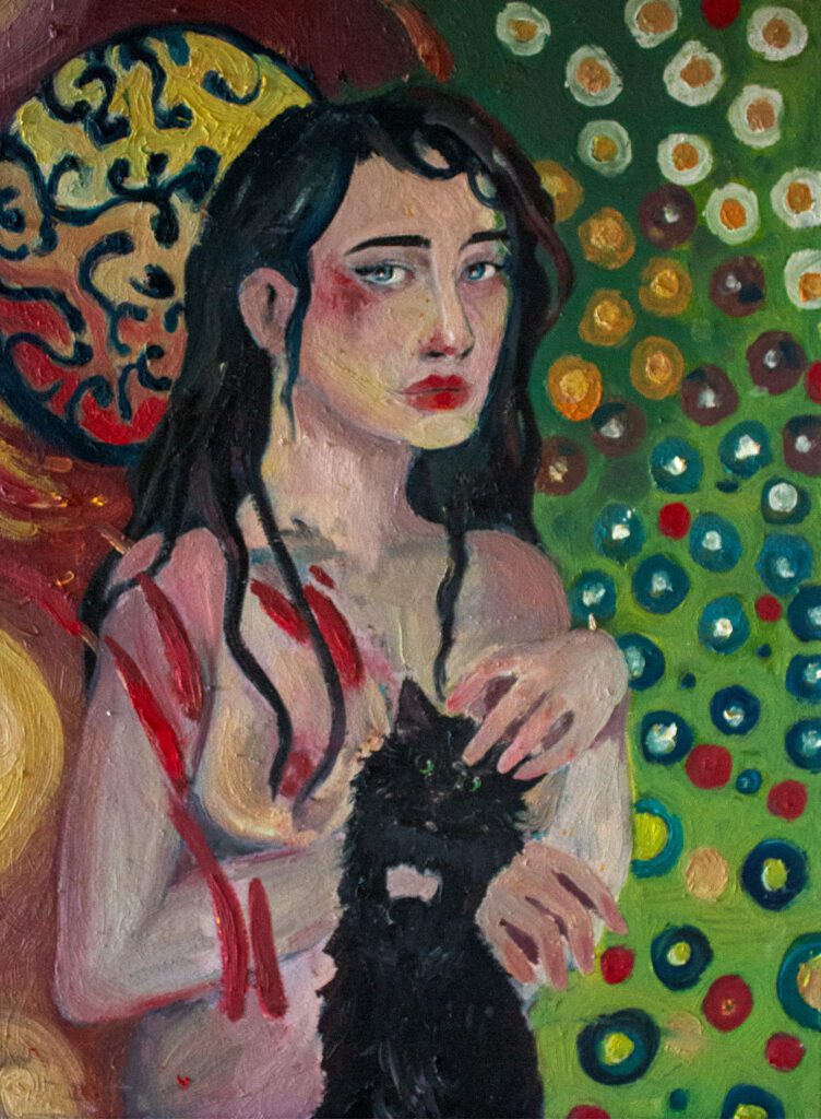 obraz dama z kociczkiem